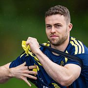 Gabriel Gudmundsson under träning 27 maj.