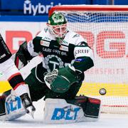 Tingsryds målvakt Emil Cederlund i en annan match mot Nybro.