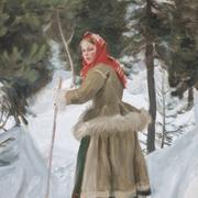 Flicka från Mora på skidor av Anders Zorn.