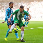 Djurgårdens Erik Berg och Hammarbys Vidar Örn Kjartansson.