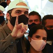 President  Nayib Bukele, tillsammans med sin fru Gabriela Rodriguez de Bukele. 