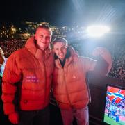 Erling Haaland och Martin Ødegaard under måndagskvällens firande.