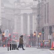 Arkivbild. Snöfall i London. 