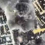 Bild som uppges visa hur bunkern bombas.