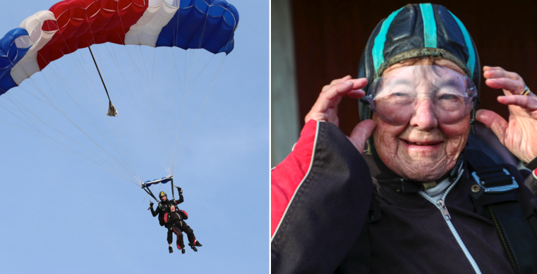 101 Ariga Ruth Hoppade Fallskarm For Forsta Gangen