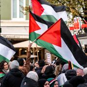 Demonstrationståg i Malmö till stöd för det palestinska folket i Gaza.