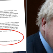 Brevet till EU utan signatur / Boris Johnson.