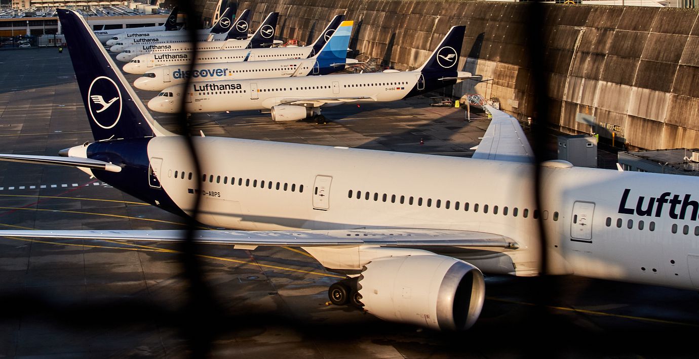 Även strejken i mars var en tvådagarsstrejk. Frankfurts flygplats 12 mars 2026.