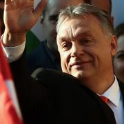 Premiärministern Viktor Orbán under ett valmöte på fredagen.