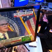 Trader på Wall Street och Fed-chefen Powell.