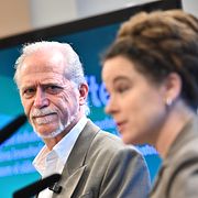 Miljöpartiets språkrör Daniel Helldén (MP) och Amanda Lind (MP).