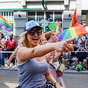 Ebba Busch under Stockholm Pride, 1 augusti.