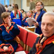 Medlemmar i Girjas sameby efter att HD meddelade sitt beslut. 