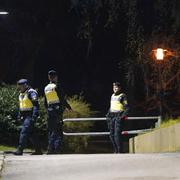 Polisen på plats efter mordet.