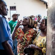 Upprörda röstberättigade i Brazzaville.