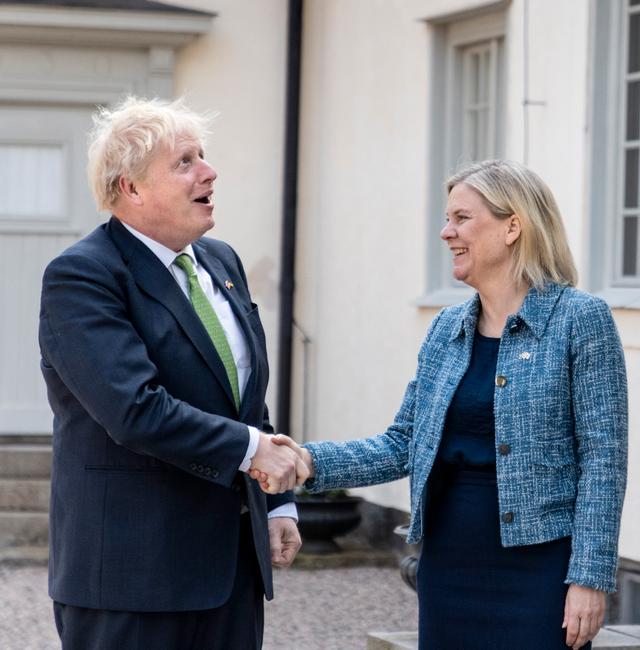 British Prime Minister Boris Johnson and Sweden's Prime Minister Magdalena Andersson. Christine Olsson / TT