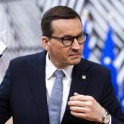 Polens premiärminister Mateusz Morawiecki, från konservativa Lag och rättvisa (PIS)