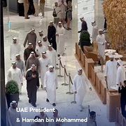 Bilder från kronprinsens galleriabesök/Rök efter en attack mot Dubai