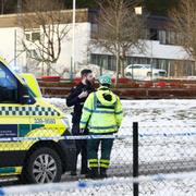 Ambulans på plats vid Runby skola på onsdagen.