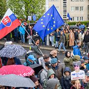 EU-vänliga demonstrationer i Bratislava tidigare i år.