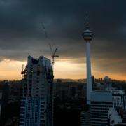 Kuala Lumpur drabbas av en storm på torsdagen.