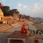 Arkivbild. Kvinna i Varanasi.