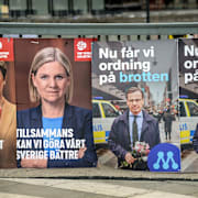  Valaffischer från Socialdemokraterna i centrala Stockholm inför valet 2022.