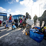 Ukrainska flyktingar i Karlskrona, mars 2022.  Johan Nilsson/TT