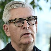 Ericssons vd Börje Ekholm på en presskonferens 2025.