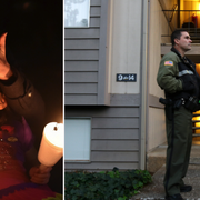 Vaka efter skjutningen/Poliser utanför Harper Mercers hem