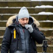 Salwan Najem under en allmän sammankomst vid Medborgarplatsen i Stockholm 2024.