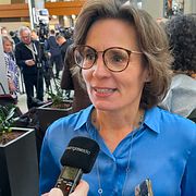 Jessika Roswall i samband med att hon valdes till kommissionär.