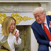Italiens premiärminister Giorgia Meloni och USA:s president Donald Trump.