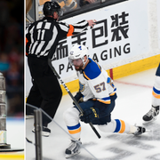 Stanley Cup-pokalen och St Louis Blues.