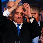 Benjamin Netanyahu talade inför supportrar i onsdags. 