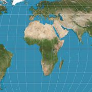 Afrika på, som vi inte är vana att se det. Här på Equal Earths karta.