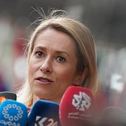 EU:s utrikeschef Kaja Kallas efter mötet med EU:s försvarsministrar.