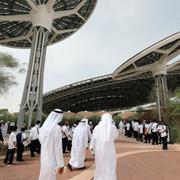 People visit the Terra, at the Sustainability Pavilion of the Dubai Expo 2020, in Dubai, United Arab Emirates