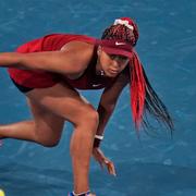 Arkivbild. Naomi Osaka under en OS-match i Japan 2021.