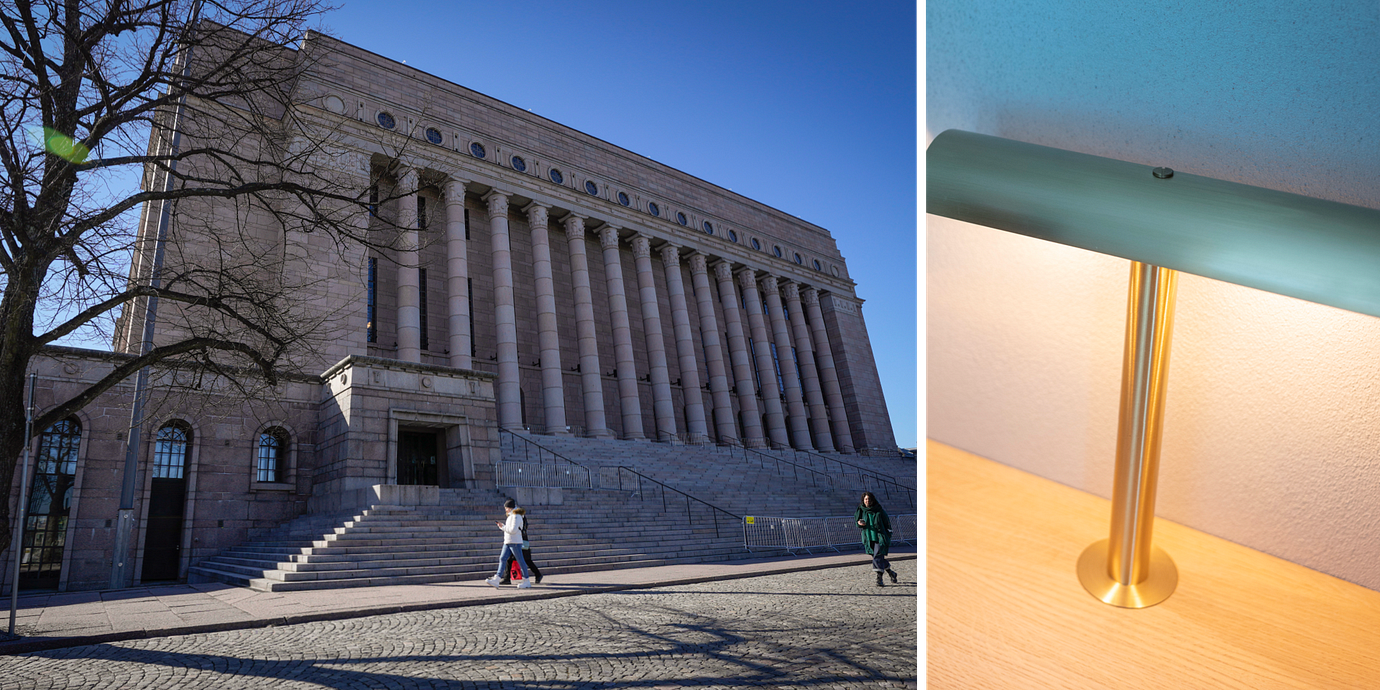 Den finska riksdagens byggnad i Helsingfors.