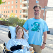 Karin och Mikael Elmegard efter olyckan / Jetline.