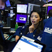 Illustrationsbild. Investeraren Lingbo Jiang på Wall Street.