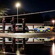 Polisen på brottsplatsen i november förra året.