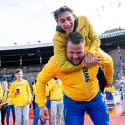 Ståhl och Duplantis efter Finnkampen i Stockholm 5 september. 