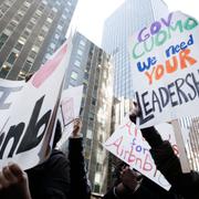 Demonstration för förändrade uthyrningsregler i New York (arkivbild).