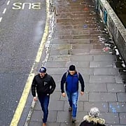 Övervakningsbilder från 2018 visar de ryska män som misstänks för förgiftningen. 