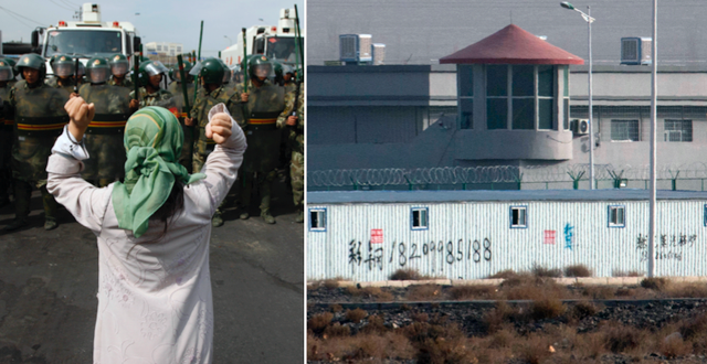 Uigurisk kvinna om kinesisk paramilitär samt ett interneringsläger i Kina.  TT