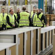 Arkivbild, Statsminister Stefan Löfven på besök i Marbodals fabrik i Tidaholm. 