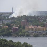 Markbrand i Gröndal i Stockholm på lördagen.