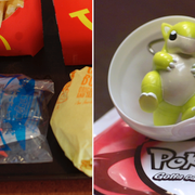 Plastleksaker hos McDonalds och Burger King.